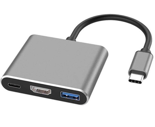 HDTC-20CM | USB-C Type-C 3.1 naar HDMI/USB-C/USB-adapter | 4K | voor Macbook Air