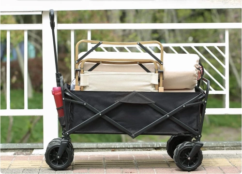 Foldable tourist trolley | Large transport trolley 100kg | Beach trolley 120L | CP01-80