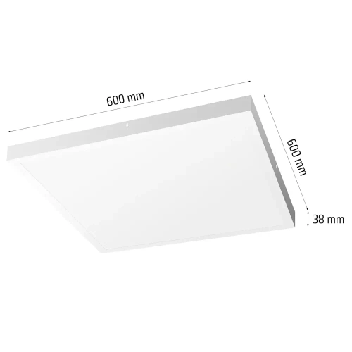 LED loft panel | Overflademonteret loftslampe 60x60cm | 60W, 5760lm | hvid