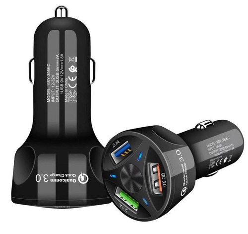 CA-007 | Cargador rápido para coche 3x USB | Carga rápida Quick Charge 3.0