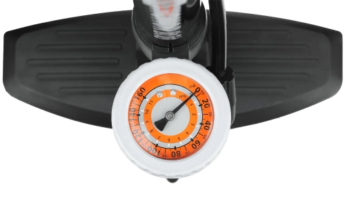 Pompa per bicicletta fissa con manometro e adattatori per Presta, Schrader e Dunlop | Pompa da pavimento universale | Modello ZY-6138B