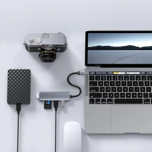 ХАБ | Розгалужувач USB-C для 3x USB + SD + TF карт | адаптер, розгалужувач типу С 5в1