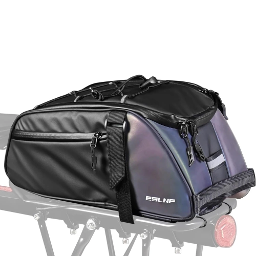 Alforja 3 en 1 para maletero de 8 L | Bolsa impermeable con reflectores | Alforja trasera espaciosa para maletero | FGTB-02