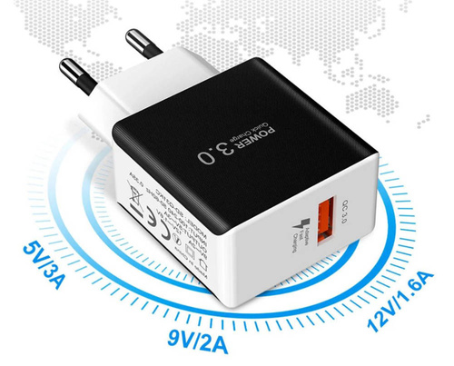 CA-051 | USB Ladegerät | Schnellladung 3A mit Adaptives Schnellladen | QC 3.0