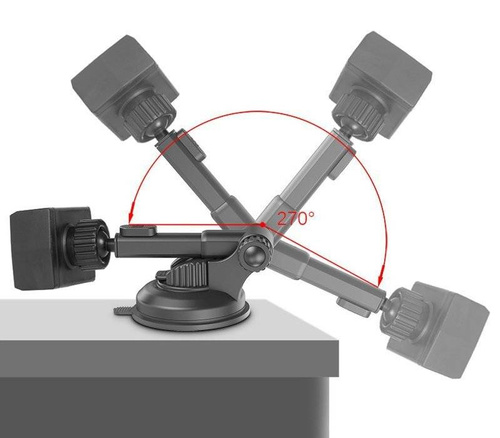 PSI-C054 | Car crimp phone holder with telescopic arm | on the windshield