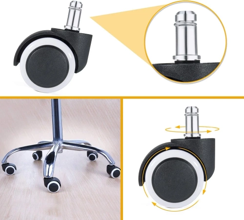 WXL-D50MM-5PCS | Ruedas universales para silla de oficina | Juego de 5 ruedas para muebles | Ruedas para silla giratoria.