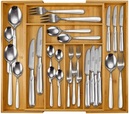 Bestek organizer | Bamboe lade-inzet met 8 vakken | KBT-G844