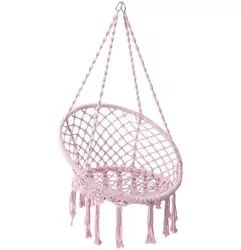 DY-A003-ROSA | Silla colgante, silla brasileña, cesta, columpio, hamaca | hasta 120 kilos