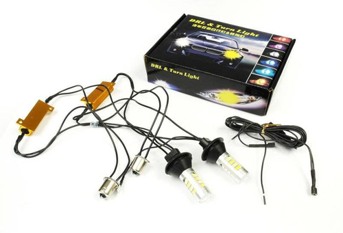 2 az 1-ben DRL jelzőfénnyel | Izzók 42 SMD 2323 | LED-es nappali menetjelző lámpák | GÉP