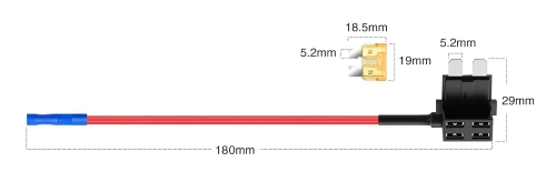 Bypass pro oddělení okruhu | přídavná pojistka 25A | 13 cm