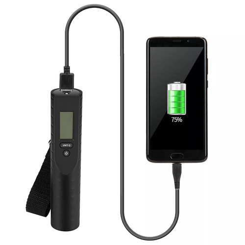 OSC-38 | Balança eletrônica de bagagem | powerbank 3000mAh, lanterna, termômetro | até 50kg ±10g