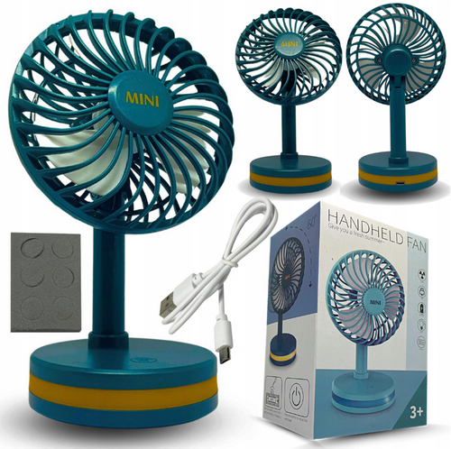 FY-049-LB | Kompakt asztali ventilátor | USB tápegység | kék