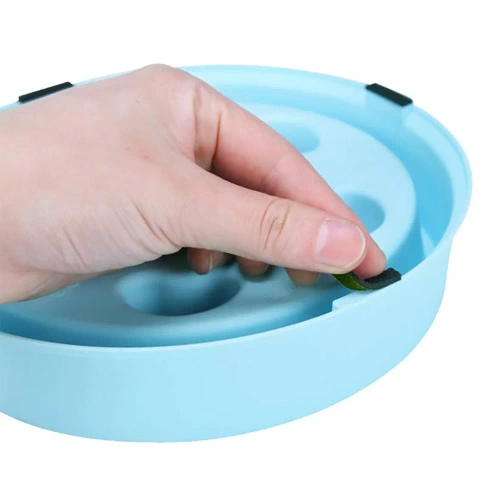 CWP-B18-BLUE | Pet Food Slow Bowl | Bowl with non-slip pads