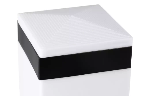 LLF-65CM | Lámpara de jardín de pie, poste cuadrado para bombilla E27 | Fuente de alimentación 230V, acero inoxidable | Negro mate, 65cm