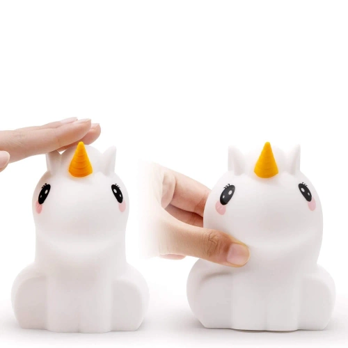 Lumină de noapte LED din silicon cu unicorn | Lampă portabilă pentru copii cu 9 culori de lumină | Lampă reîncărcabilă USB | JL-219