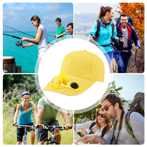 Solar-Cap mit integriertem Ventilator | Basecap mit eingebautem Lüfter | Kühlende Kappe | gelb | SFH-8934-YELLOW