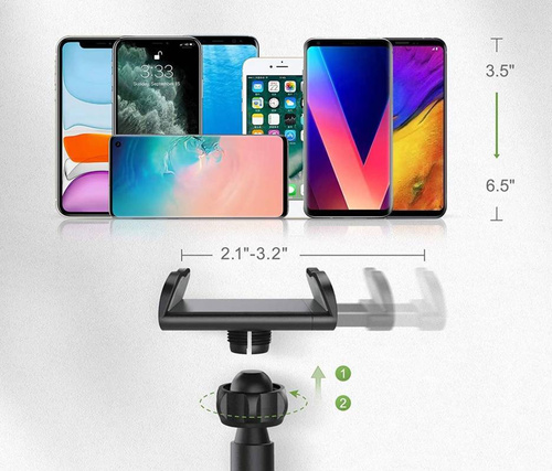 PSI-T006 | Treppiede flessibile per telefono e tablet | Maniglia con manico 50 cm