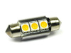 Lâmpada LED para carro WW C5W 3 SMD 5050 CAN BUS Branco quente