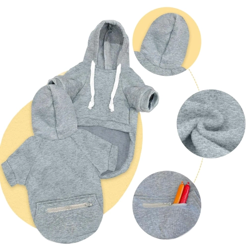 Sudadera con capucha para perro y gato | talla XS | gris | PET-015XS-GY