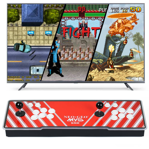 Retro-Spielkonsole | 5.000 Retro- und 3D-Spiele | 2 Controller-Sets | integrierter Lautsprecher | Anschlussmöglichkeit für Münzeinwurf | BP-3001-SNK