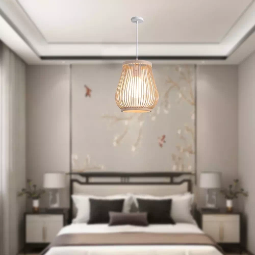 Ručne vyrábaná závesná bambusová lampa | BOHO | Čínsky luster