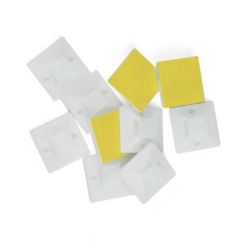 KZ-D06-20MM | Juego de 10 organizadores de cables y alambres | Cables y base con cinta de espuma 3M | Blanco