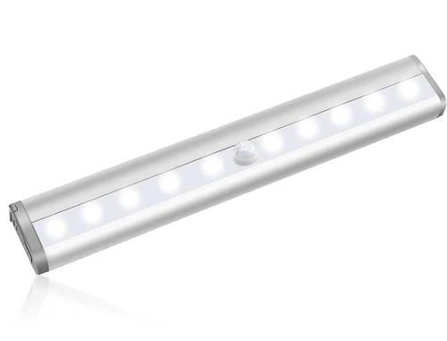 C1565-ALB | Lampă fără fir de sub dulap cu senzor de mișcare și crepuscul | Lampă de noapte magnetică pentru iluminarea spațiului | 