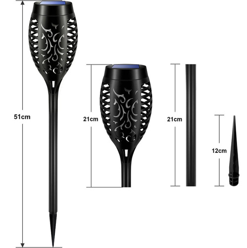 HYD-12LED | SET 6x LED solar torch | Lamp 51 cm | 12 SMD 2835 LEDs