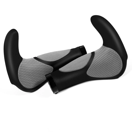 Ergonomic bicycle grips with horns | Anti-slip handlebar grips | MTB, trekking | BHD-233-G