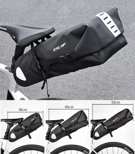 Waterdichte fietstas 10L | Bikepacking tas met reflectoren | Fietstas voor onder het zadel | BCB-004