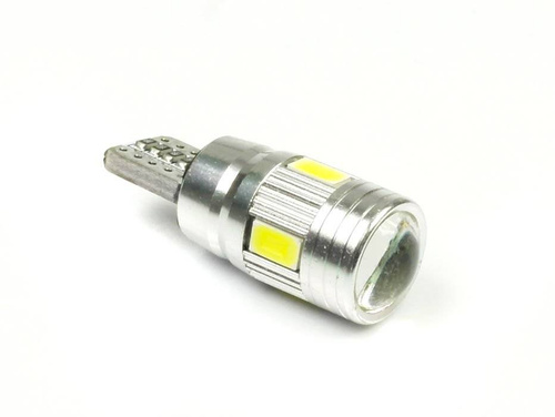 Auto LED žárovka W5W T10 6 SMD 5630 SUPER CAN BUS LENS