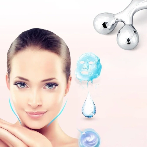 AL-306B-ARGENTO | Massaggiatore viso | Rullo rotante per viso e corpo