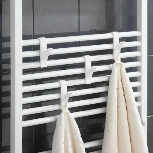 PG-Y03-BIANCO | Gancio per asciugamano da bagno | Maniglia montata su un radiatore, radiatore | Set di ganci