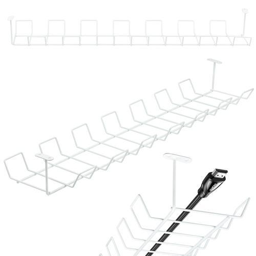 ZW-J725 | Organizer per cavi sotto il piano della scrivania | bianco