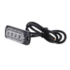 LED-04T-Y | Advarselslampe 4 LED orange | Strobe | Outliner | 18 lystilstande
