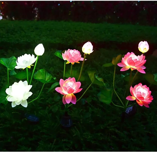FLD-25-PINK | LED napelemes kerti lámpa Lotus, Tavirózsa | 72 cm, 600 mAh