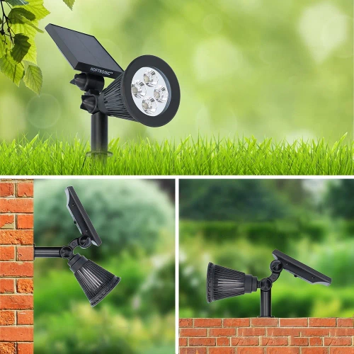 YNG-4LED | Lampada da giardino solare a LED | Riflettore SPOT | 250lm, 2200mAh, 4 LED