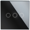 SW86-3 | Triple touch light switch | toughened glass | black