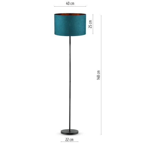 DYT-L180 |Groene, turquoise vloerlamp | Moderne verlichting | Vloerlamp met stoffen kap