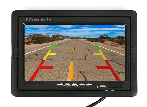 Rückfahrkamera-Set 2-in-1 | 12/24 V, Kamera mit 18 IR-LEDs, Monitor 7" LCD TFT mit Fernbedienung, AV RCA Kabel 10 m | PZ607 PZ470