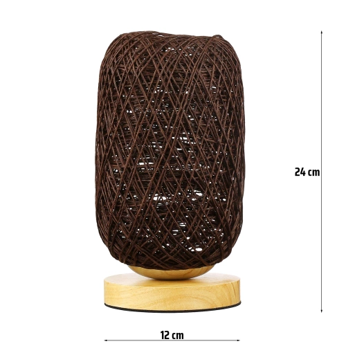 ZBD-C2314-BR | Rotan bedlampje | Stijlvolle tafellamp