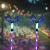 FLD-42-BLUE | Butterfly LED garden solar lamp | 73cm, 600mAh