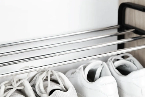 MLS-646-BLACK | Shoe shelf | Shoe cabinet | 3-level shoe limiter | Shoe rack |