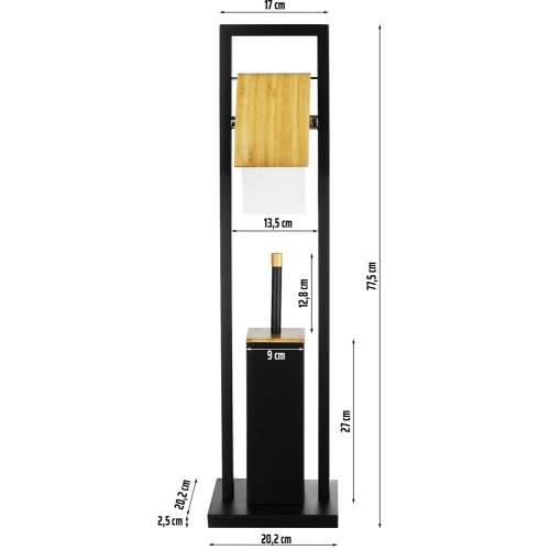 GY-TB018-BLACK | 2 in 1 bathroom set | Toilet brush with toilet paper holder | Paper stand