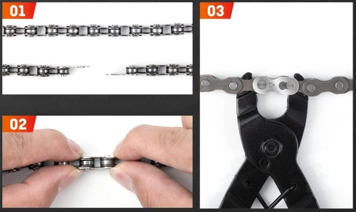 Fietskettingset gereedschap | reparatieset voor 6–12 speed met kettingslijtagemeter | DQZ-03B