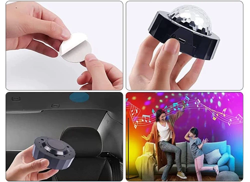 Mini palla da discoteca | Senza fili | USB | Per l'auto e la casa