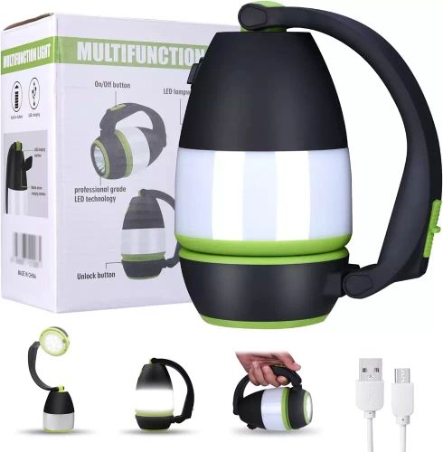 HWL-005 | Lâmpada LED multifuncional para acampamento, lanterna turística com função de maleta 3 modos de iluminação, 1500mAh