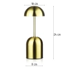 Lampada notturna senza fili con batteria integrata da 2000 mAh | Lampada da tavolo moderna con potenza e colore della luce regolabili | YG-D019-Oro