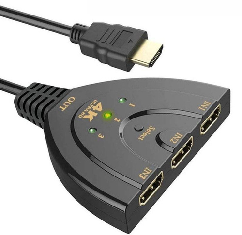 HPS-3P | 4K 3D HDMI-splitter | 3 IN-poorten | 0,5M HDMI-kabel