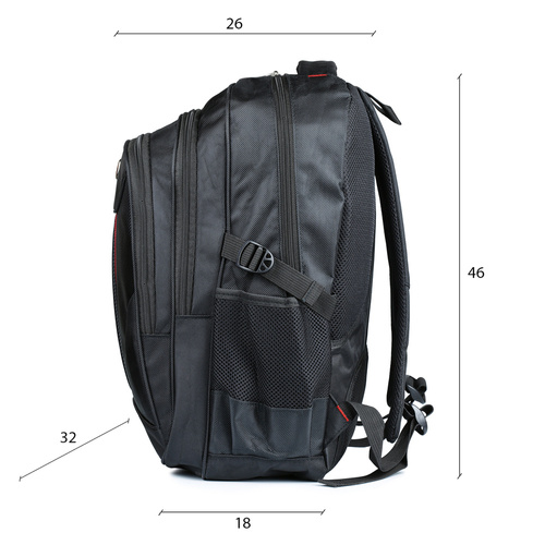 BR11 | Universal, strong backpack with a laptop compartment | 30l, 3 chambers, 1680D ballistic nylon | black